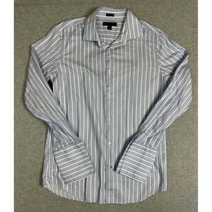 Banana Republic Fitted Dress Shirt Mens M 15-15.5 French Cuff Blue‎ Pink Italy